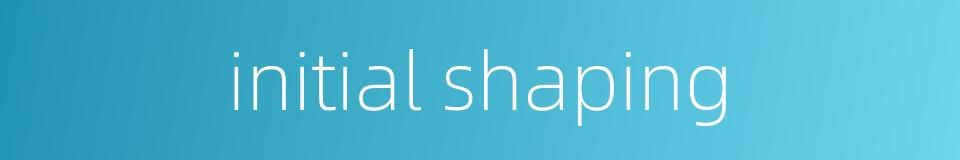 initial shaping的同义词