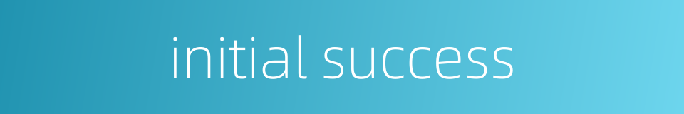 initial success的同义词
