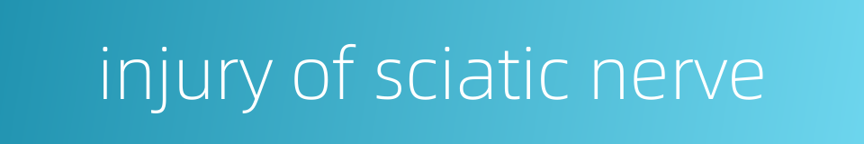 injury of sciatic nerve的同义词