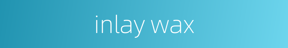 inlay wax的同义词