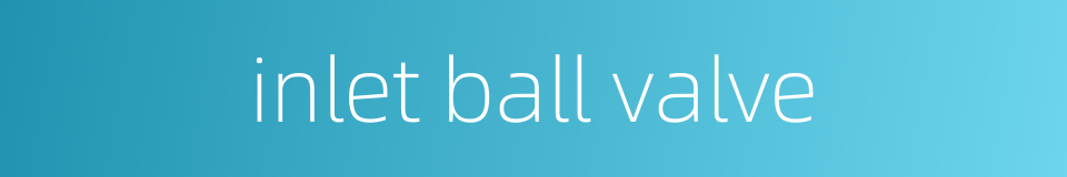 inlet ball valve的同义词