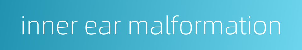 inner ear malformation的同义词