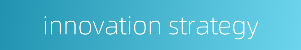 innovation strategy的同义词