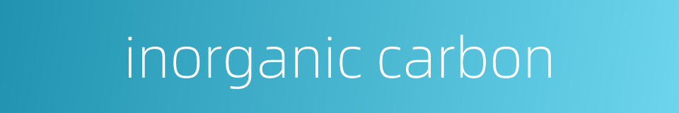 inorganic carbon的同义词