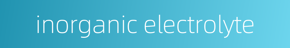 inorganic electrolyte的同义词