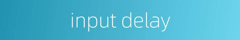 input delay的同义词