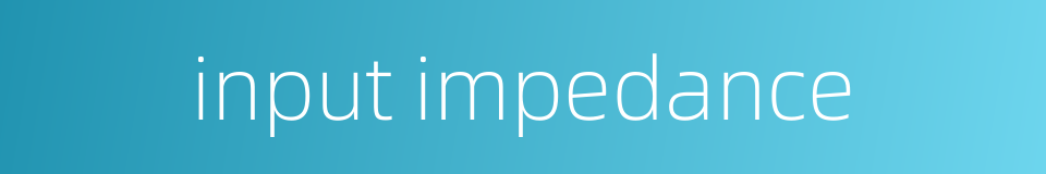 input impedance的同义词