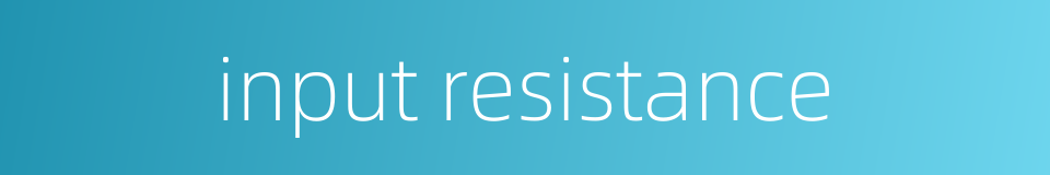 input resistance的同义词