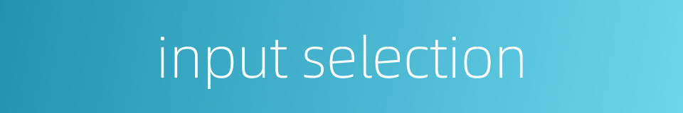 input selection的同义词