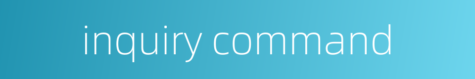 inquiry command的同义词
