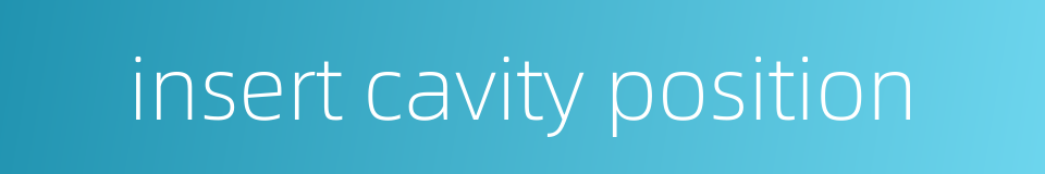 insert cavity position的同义词