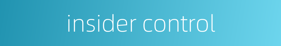 insider control的同义词