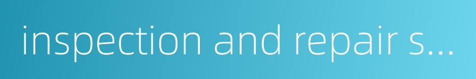 inspection and repair system的同义词