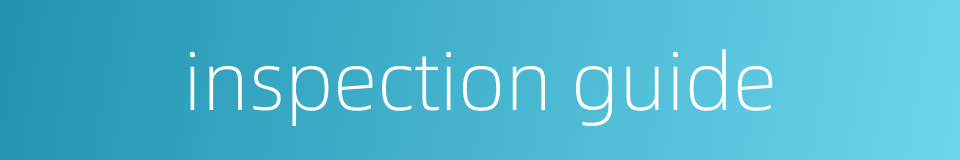 inspection guide的同义词