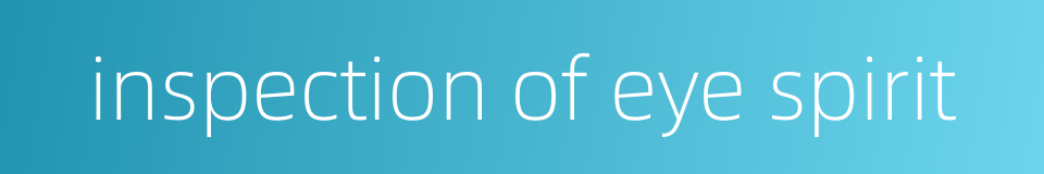 inspection of eye spirit的同义词