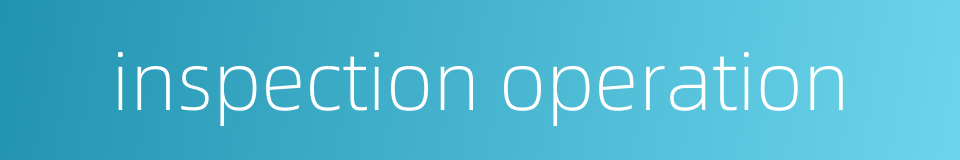inspection operation的同义词