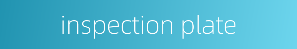 inspection plate的同义词
