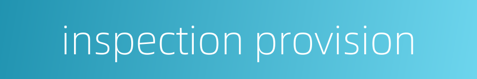 inspection provision的同义词