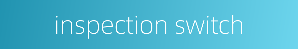inspection switch的同义词