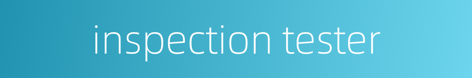 inspection tester的同义词