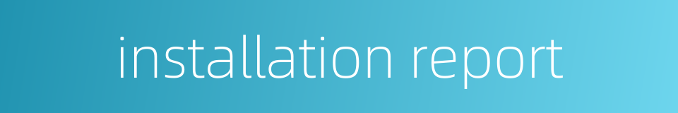 installation report的同义词