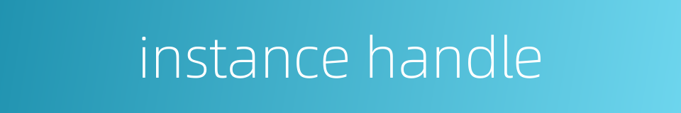 instance handle的同义词