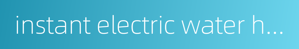 instant electric water heater的同义词