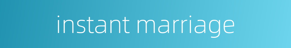 instant marriage的同义词