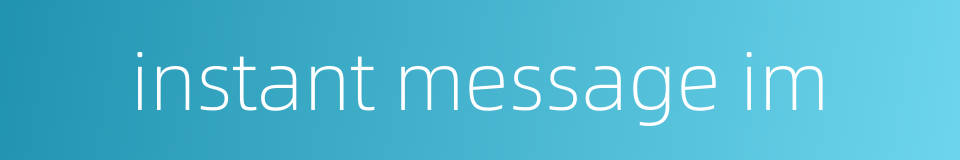 instant message im的同义词