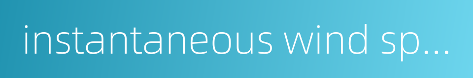 instantaneous wind speed的同义词
