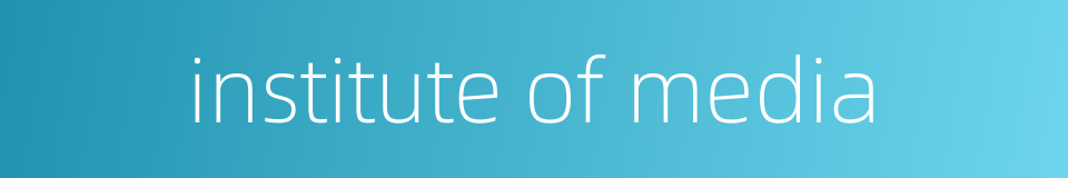 institute of media的同义词