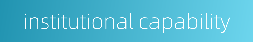 institutional capability的同义词