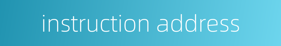 instruction address的同义词