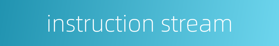 instruction stream的同义词