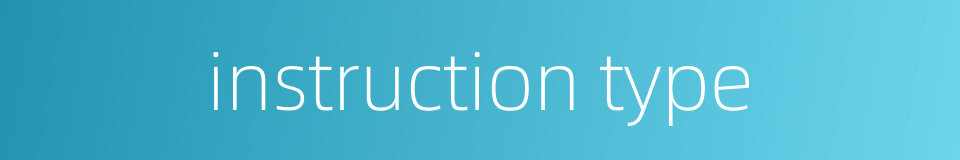 instruction type的同义词