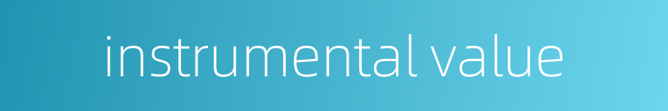instrumental value的同义词