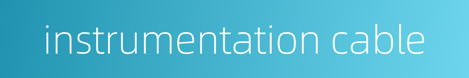 instrumentation cable的同义词