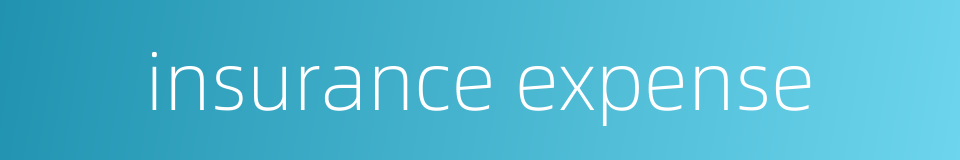 insurance expense的同义词