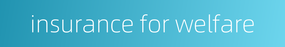 insurance for welfare的同义词