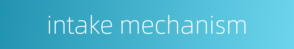 intake mechanism的同义词