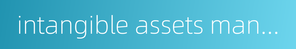 intangible assets management的同义词