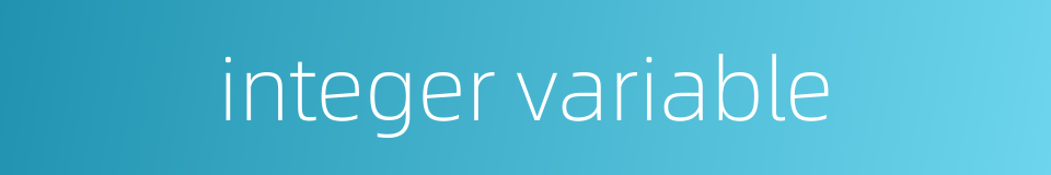 integer variable的同义词