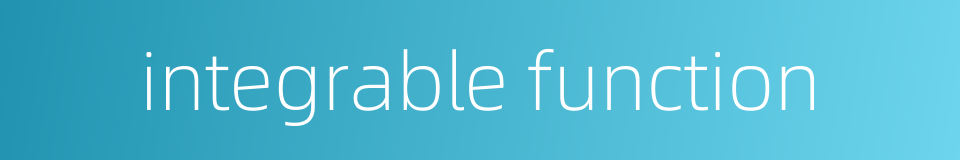 integrable function的同义词