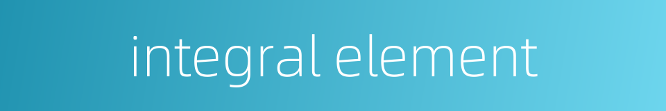 integral element的同义词