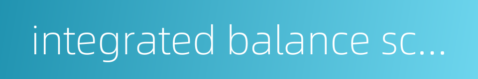 integrated balance score card的同义词