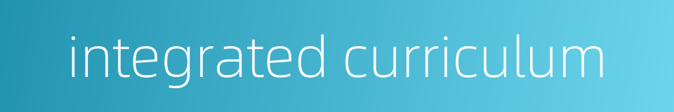 integrated curriculum的同义词