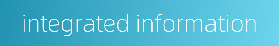 integrated information的同义词