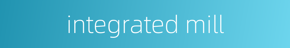 integrated mill的同义词