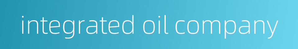 integrated oil company的同义词