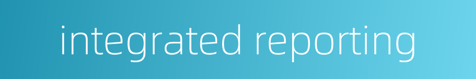 integrated reporting的同义词